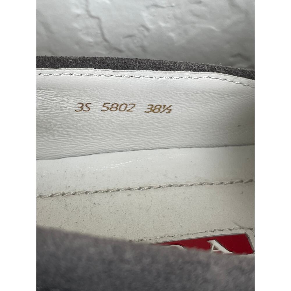 Prada Gray Suede Slip On Sneakers Womens 7 Leather Lined - Picture 7 of 15